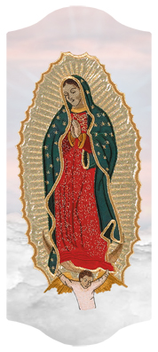 DARAY-C-110-PK Lady of Guadalupe Clouds Pink